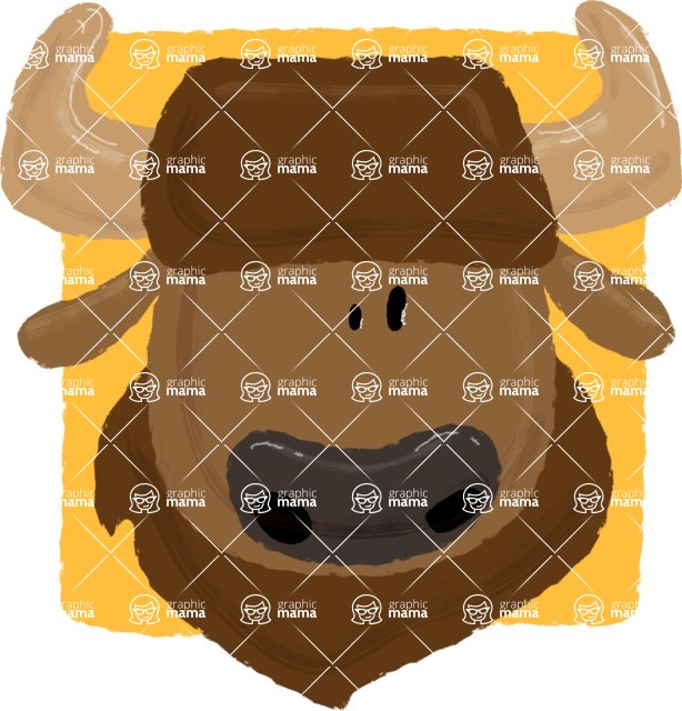 Cartoon Animal PNG Clipart - Cute Watercolor Cartoon Bull Avatar